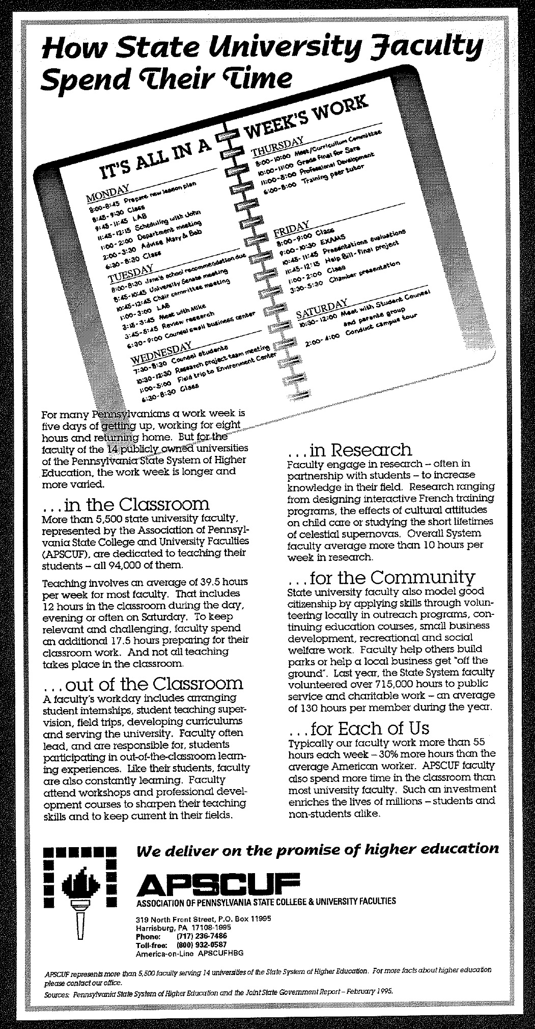 APSCUF Life ad